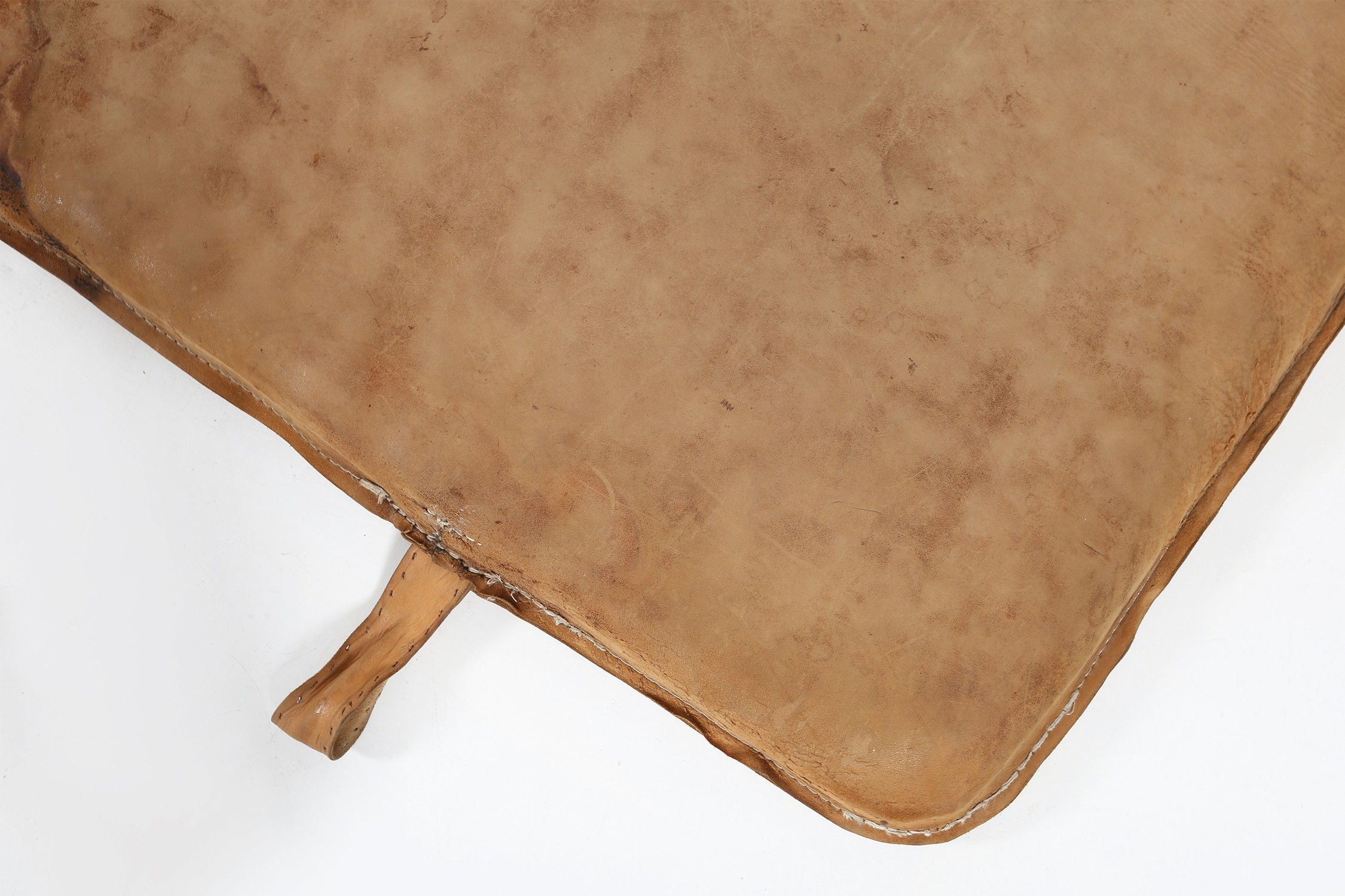 Vintage Industrial Gym Mat in Thick Cow Leather, Belgium 1930sthumbnail